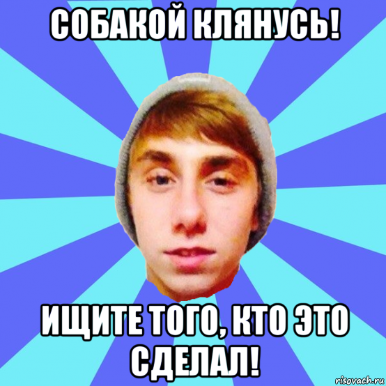 собакой клянусь! ищите того, кто это сделал!