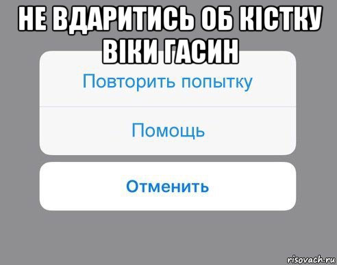 не вдаритись об кістку віки гасин , Мем Отменить Помощь Повторить попытку