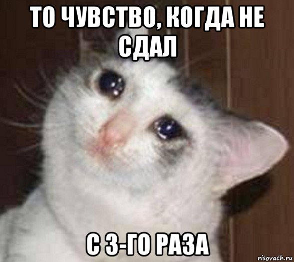 то чувство, когда не сдал с 3-го раза
