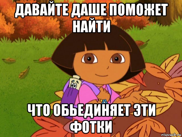 давайте даше поможет найти что обьединяет эти фотки