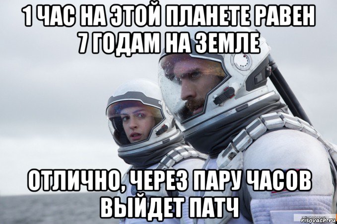 1 час на этой планете равен 7 годам на земле отлично, через пару часов выйдет патч