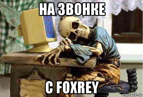 на звонке с foxrey, Мем скелет ждет