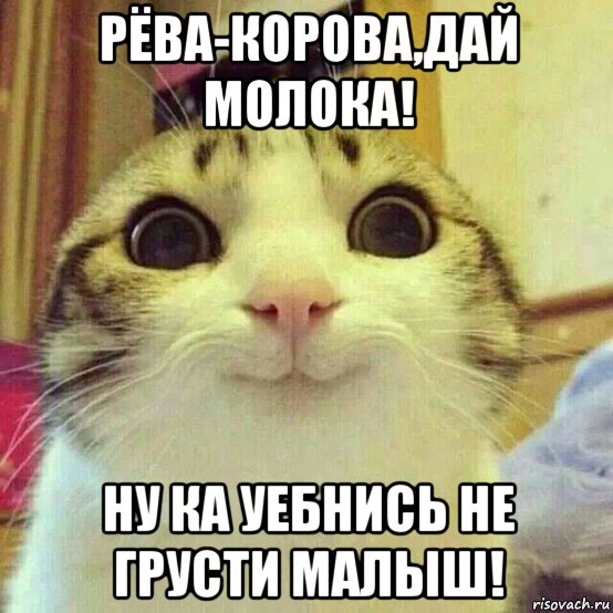 рёва-корова,дай молока! ну ка уебнись не грусти малыш!