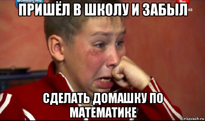 пришёл в школу и забыл сделать домашку по математике, Мем  Сашок Фокин