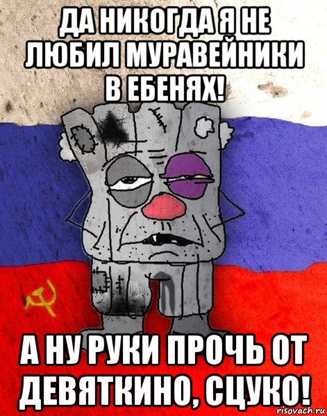 да никогда я не любил муравейники в ебенях! а ну руки прочь от девяткино, сцуко!, Мем Ватник