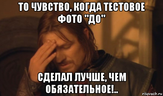 то чувство, когда тестовое фото "до" сделал лучше, чем обязательное!.., Мем Закрывает лицо