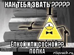 как тебя звать ????? ёлкой или сосной?? попка