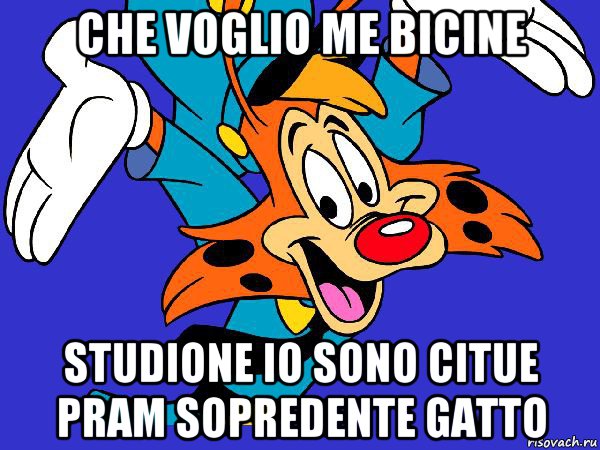 che voglio me bicine studione io sono citue pram sopredente gatto, Мем Чокнутый