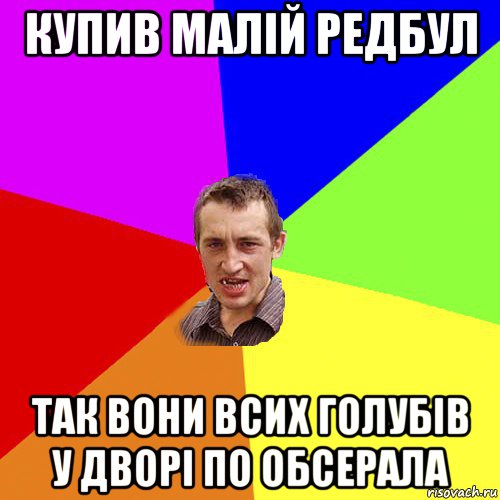 купив малій редбул так вони всих голубів у дворі по обсерала, Мем Чоткий паца