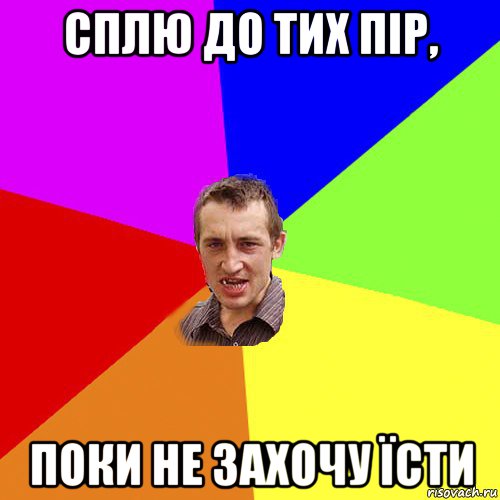 сплю до тих пір, поки не захочу їсти, Мем Чоткий паца