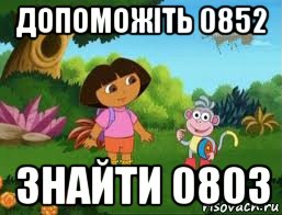 допоможіть 0852 знайти 0803, Мем Даша следопыт