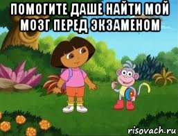 помогите даше найти мой мозг перед экзаменом , Мем Даша следопыт