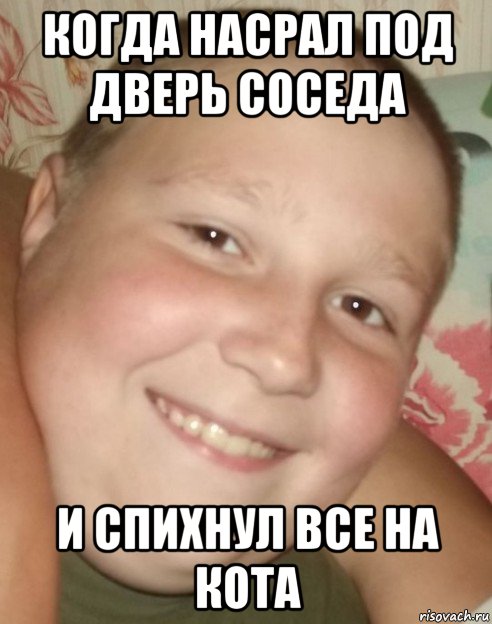 когда насрал под дверь соседа и спихнул все на кота