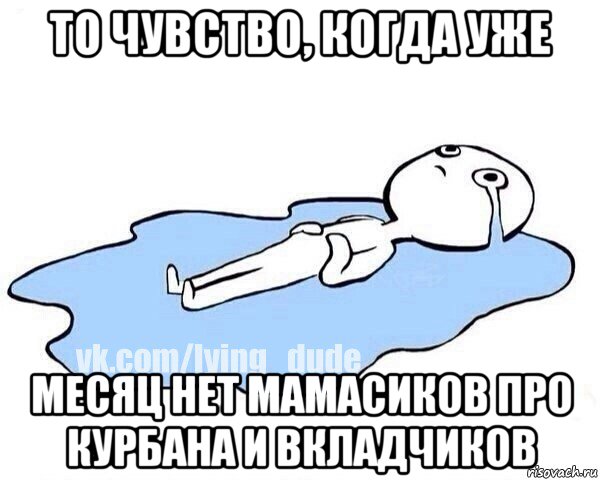 то чувство, когда уже месяц нет мамасиков про курбана и вкладчиков, Мем Этот момент когда