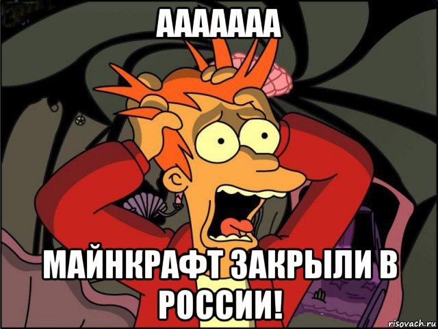 ааааааа майнкрафт закрыли в россии!, Мем Фрай в панике