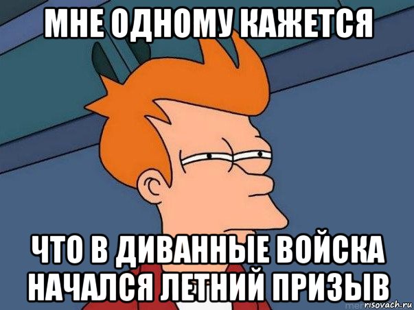 мне одному кажется что в диванные войска начался летний призыв, Мем  Фрай (мне кажется или)