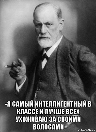  -я самый интеллигентный в классе и лучше всех ухоживаю за своими волосами, Мем    Фрейд