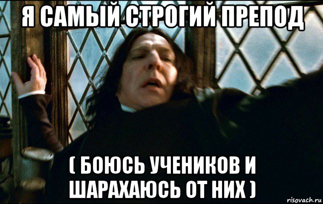 я самый строгий препод ( боюсь учеников и шарахаюсь от них )