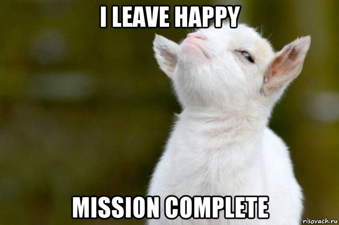 i leave happy mission complete, Мем  Гордый козленок