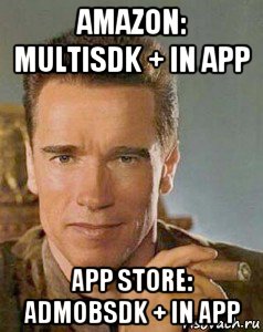 amazon: multisdk + in app app store: admobsdk + in app