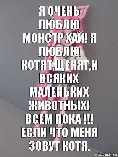 Я очень люблю монстр хай! Я люблю котят,щенят,и всяких маленьких животных! Всем пока !!! Если что меня зовут Котя., Комикс монстер хай новая ученица