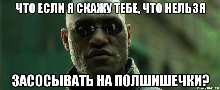 что если я скажу тебе, что нельзя засосывать на полшишечки?, Мем  морфеус