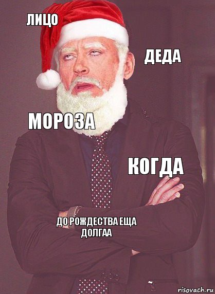 Лицо Деда Мороза Когда ДО РОЖДЕСТВА ЕЩА ДОЛГАА