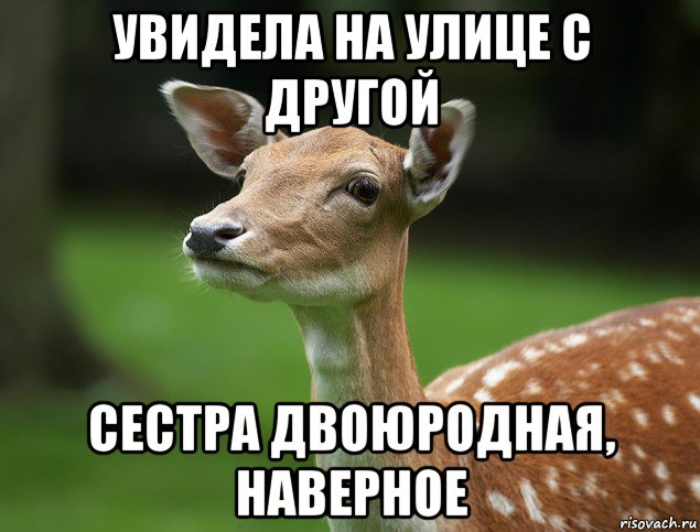 увидела на улице с другой сестра двоюродная, наверное
