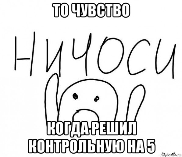 то чувство когда решил контрольную на 5, Мем  Ничоси