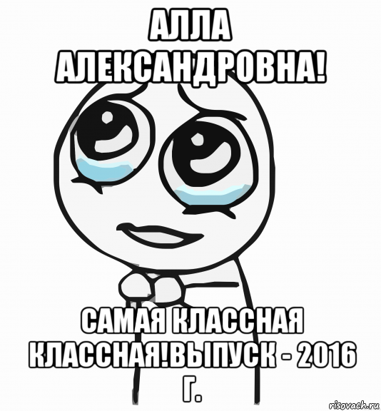 алла александровна! самая классная классная!выпуск - 2016 г., Мем  ну пожалуйста (please)