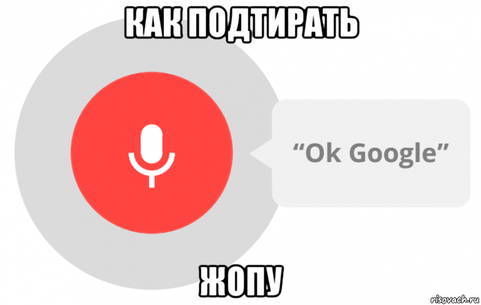 как подтирать жопу, Мем OK Google