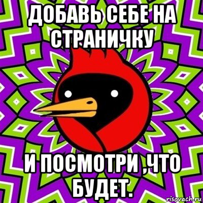 добавь себе на страничку и посмотри ,что будет., Мем Омская птица