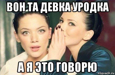 вон та девка уродка а я это говорю, Мем  Он