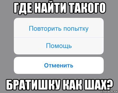 где найти такого братишку как шах?, Мем Отменить Помощь Повторить попытку