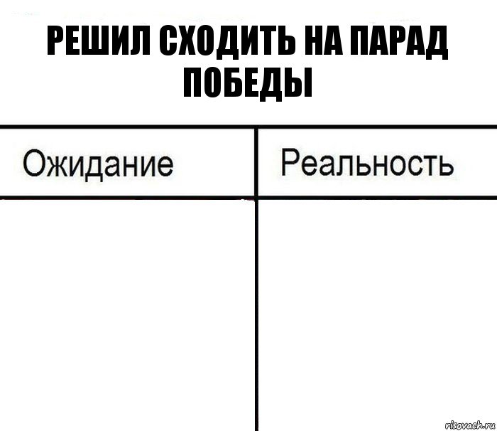 Решил сходить на парад победы  , Комикс  Ожидание - реальность