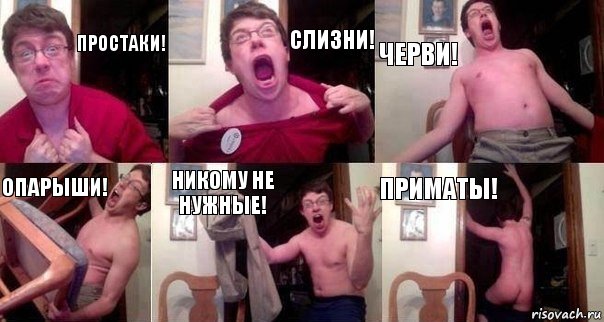 Простаки! Слизни! Черви! Опарыши! Никому не нужные! Приматы!, Комикс  Печалька 90лвл