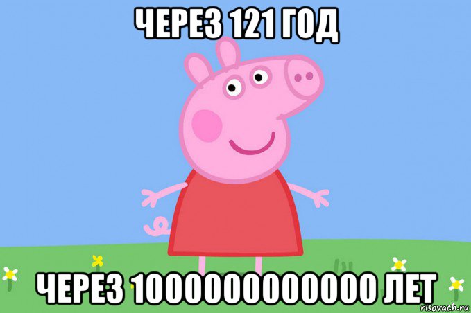 через 121 год через 1000000000000 лет, Мем Пеппа