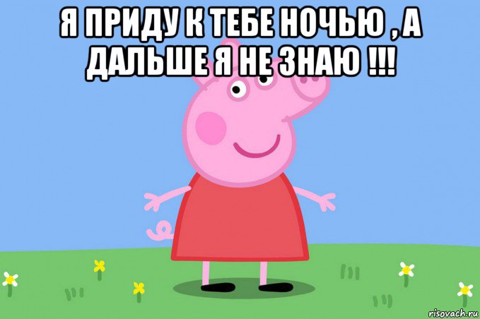 я приду к тебе ночью , а дальше я не знаю !!! , Мем Пеппа