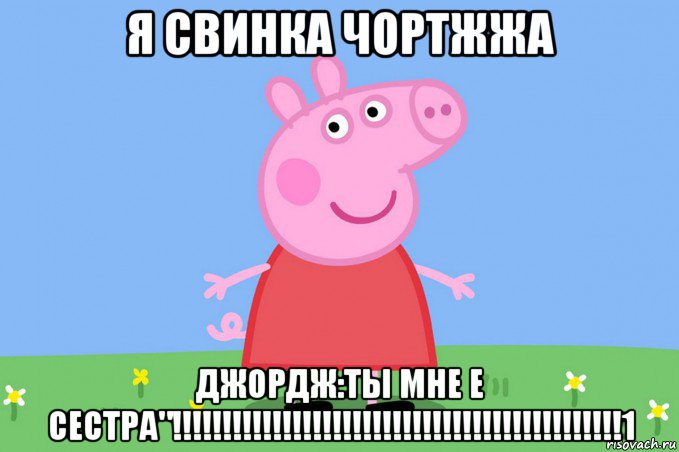 я свинка чортжжа джордж:ты мне е сестра"!!!!!!!!!!!!!!!!!!!!!!!!!!!!!!!!!!!!!!!!!!!!!1, Мем Пеппа