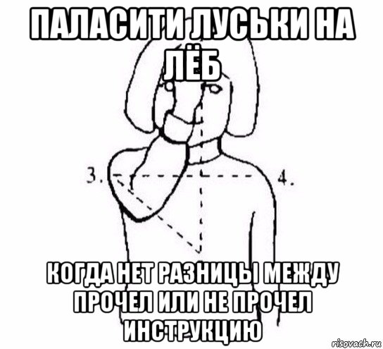 паласити луськи на лёб когда нет разницы между прочел или не прочел инструкцию, Мем  Перекреститься