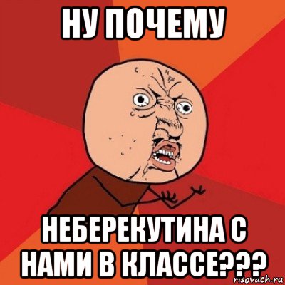 ну почему неберекутина с нами в классе???, Мем Почему