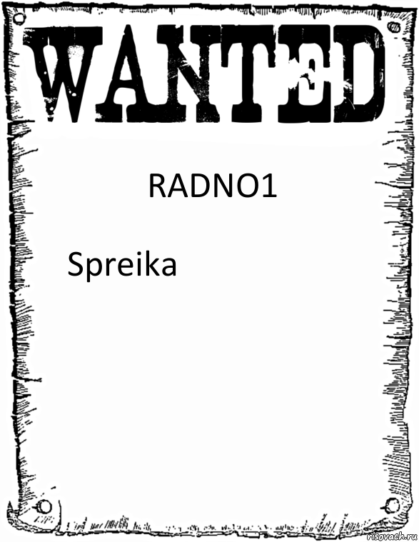 RADNO1 Spreika, Комикс розыск