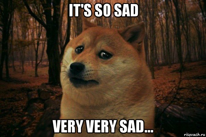 it's so sad very very sad..., Мем SAD DOGE