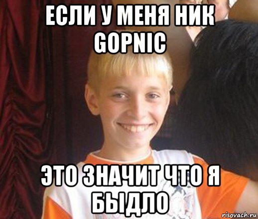 если у меня ник gopnic это значит что я быдло, Мем Типичный школьник