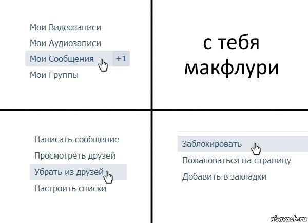 с тебя макфлури, Комикс  Удалить из друзей