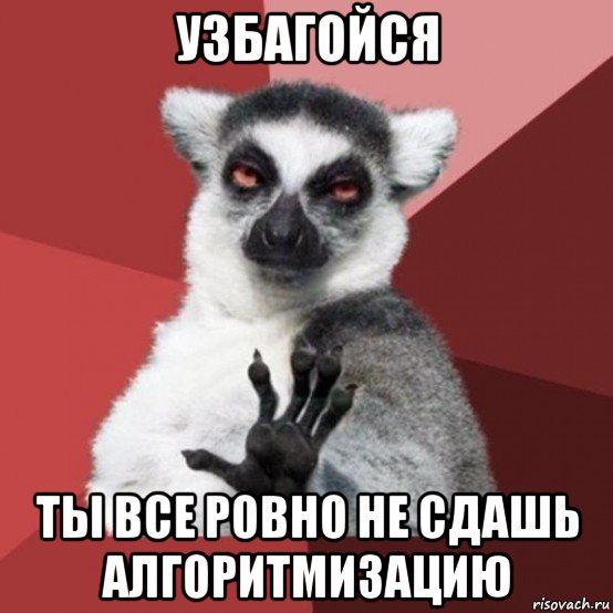 узбагойся ты все ровно не сдашь алгоритмизацию, Мем Узбагойзя