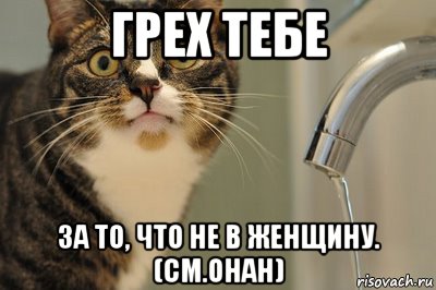 грех тебе за то, что не в женщину. (см.онан), Мем вода с крана