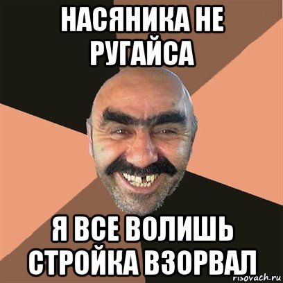 насяника не ругайса я все волишь стройка взорвал, Мем Я твой дом труба шатал