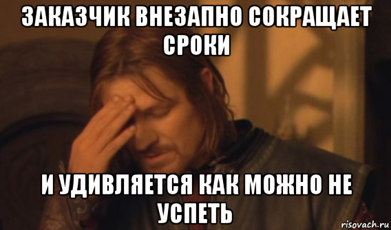 заказчик внезапно сокращает сроки и удивляется как можно не успеть, Мем Закрывает лицо