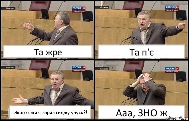 Та жре Та п'є Якого фіга я зараз сиджу учусь?! Ааа, ЗНО ж, Комикс Жирик в шоке хватается за голову